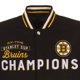 Boston Bruins Commemorative Reversible Wool Championship Jacket - Black