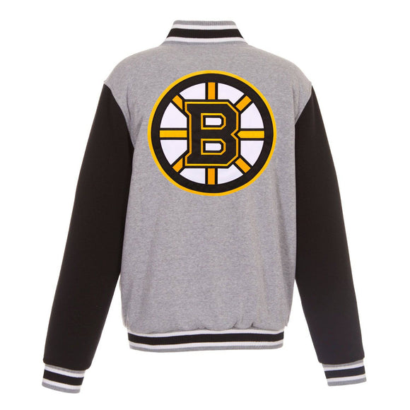 Boston Bruins  JH Design Two-Tone Reversible Fleece Jacket - Gray/Black