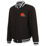 Cleveland Browns Two-Tone Reversible Fleece Jacket - Gray/Black