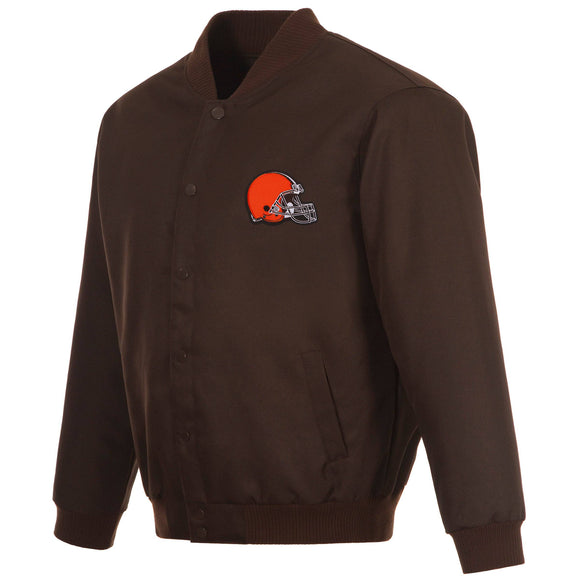 Cleveland Browns Poly Twill Varsity Jacket - Brown