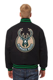 Milwaukee Bucks Embroidered Handmade Wool Jacket - Black