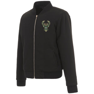 Milwaukee Bucks JH Design Reversible Women Fleece Jacket - Black