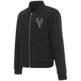 Milwaukee Bucks JH Design Reversible Women Fleece Jacket - Black