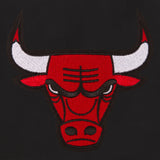 NBA Chicago Bulls Reversible Wool Jacket -Embroidered Logos JH Design- Black