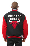 Chicago Bulls Embroidered Handmade Wool Jacket - Black/Red