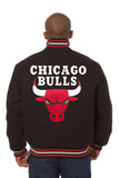 Chicago Bulls Embroidered Handmade Wool Jacket - Black