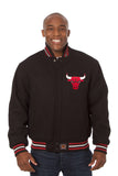 Chicago Bulls Embroidered Handmade Wool Jacket - Black