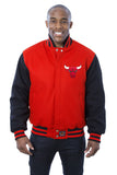 Chicago Bulls Embroidered Handmade Wool Jacket - Red/Black