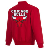 Chicago Bulls Poly Twill Varsity Jacket - Red