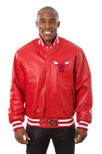 Chicago Bulls Full Leather Jacket - Red