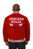 Chicago Bulls Embroidered Wool Jacket - Red