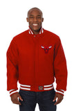 Chicago Bulls Embroidered Wool Jacket - Red