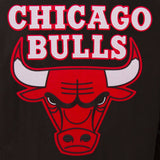 Chicago Bulls Wool & Leather Reversible Jacket w/ Embroidered Logos - Black