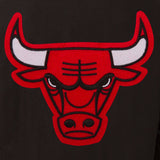 Chicago Bulls Wool & Leather Reversible Jacket w/ Embroidered Logos - Black