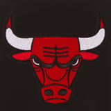 Chicago Bulls - JH Design Reversible Fleece Jacket with Faux Leather Sleeves - Black/White