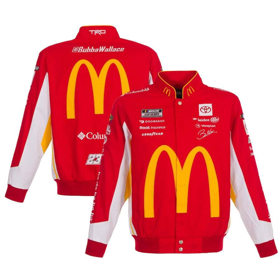 Nascar Bubba Wallace McDonald Twill Jacket JH Design Red-White
