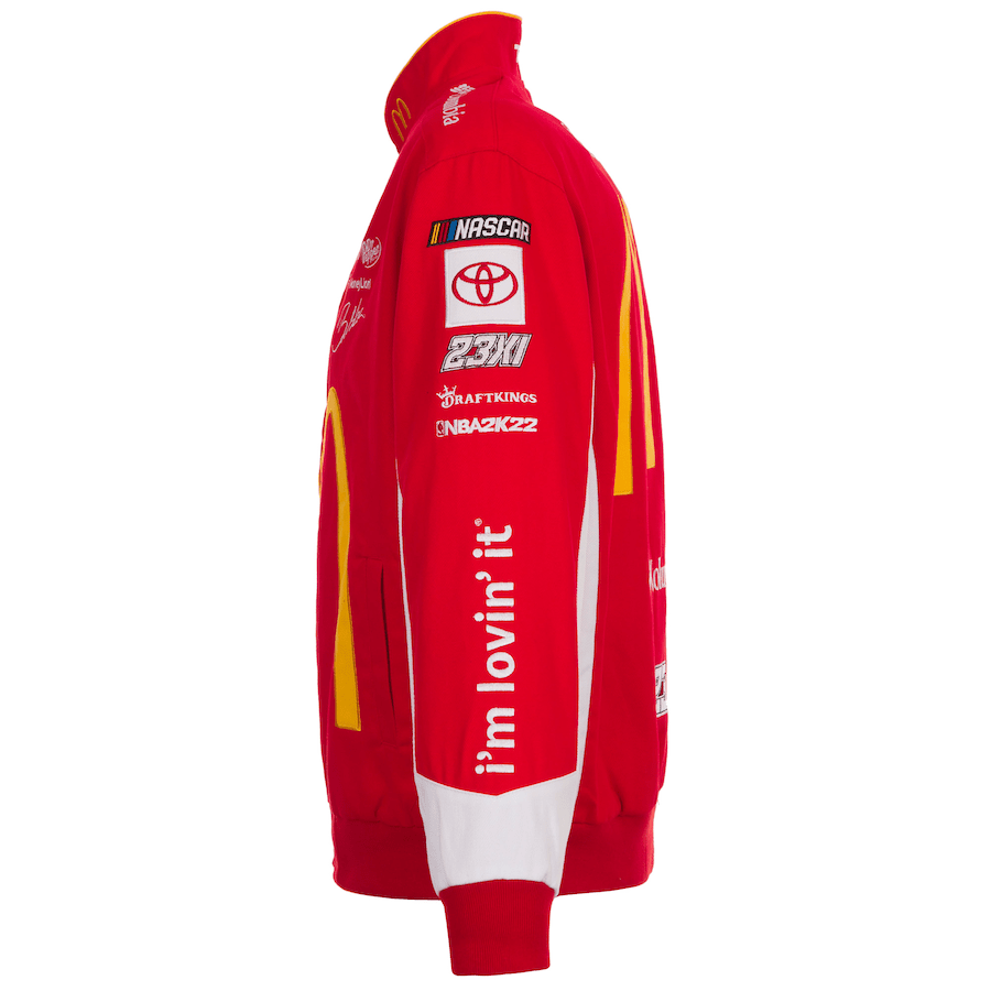 Nascar Bubba Wallace McDonald Twill Jacket JH Design Red-White Nascar Bubba Wallace McDonald Twill Jacket JH Design Red-White