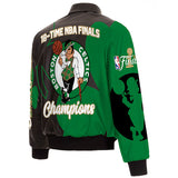 Boston Celtics 2024 NBA Finals Champions Lambskin Leather Jacket - Black - J.H. Sports Jackets