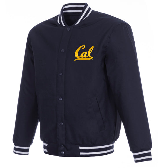 California Golden Bears Poly Twill Varsity Jacket - Navy - J.H. Sports Jackets