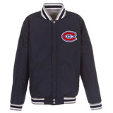 NHL Montreal Canadiens JH Design  Two-Tone Reversible Fleece Jacket - Gray/Navy