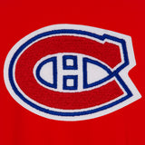 Montreal Canadiens JH Design Reversible Fleece Jacket with Faux Leather Sleeves - Red/White