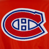 Montreal Canadiens JH Design Reversible Fleece Jacket with Faux Leather Sleeves - Red/White