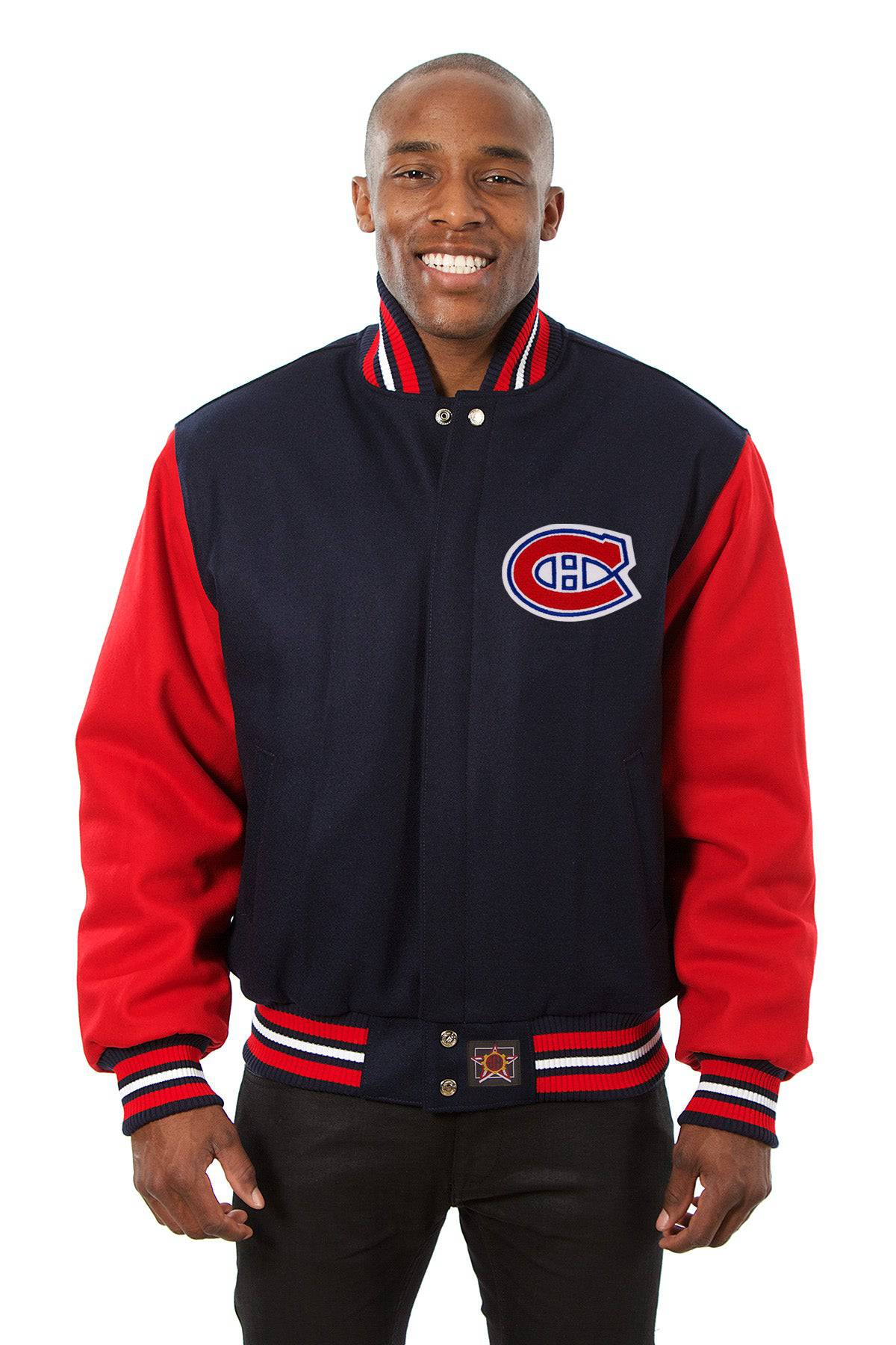 Montreal Canadiens Embroidered Wool Jacket - Navy/Red | J.H.
