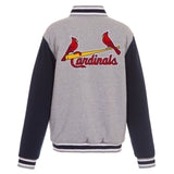 St. Louis Cardinals Two-Tone Reversible Fleece Jacket - Gray/Navy