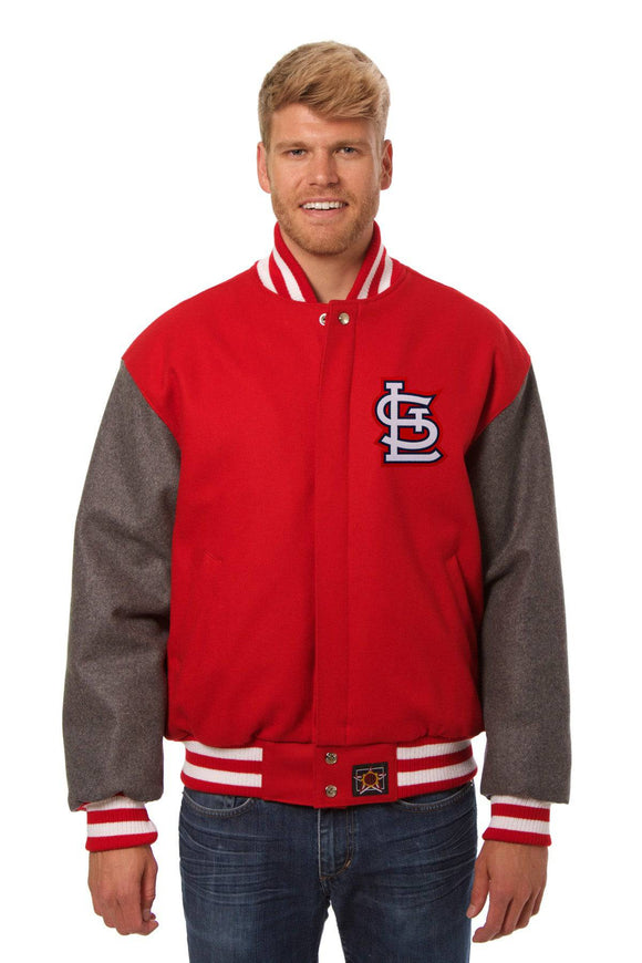 St. Louis Cardinals Embroidered Wool Jacket - Red/Charcoal