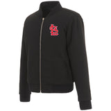 St. Louis Cardinals JH Design Reversible Women Fleece Jacket - Black