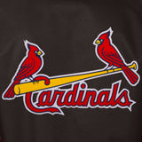 St. Louis Cardinals Poly Twill Varsity Jacket - Black/Red