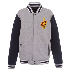 Cleveland Cavaliers JH Design  Two-Tone Reversible Fleece Jacket - Gray/Navy