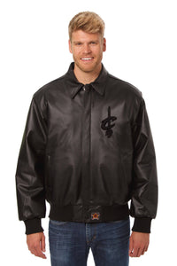 Cleveland Cavaliers Full Leather Jacket - Black/Black