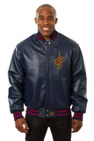 Cleveland Cavaliers Full Leather Jacket - Navy