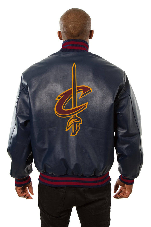 Cleveland Cavaliers Full Leather Jacket - Navy