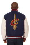 Cleveland Cavaliers Domestic Two-Tone Wool and Leather Jacket-Navy