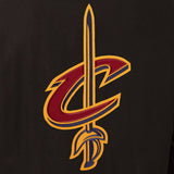 Cleveland Cavaliers Wool & Leather Reversible Jacket w/ Embroidered Logos - Black