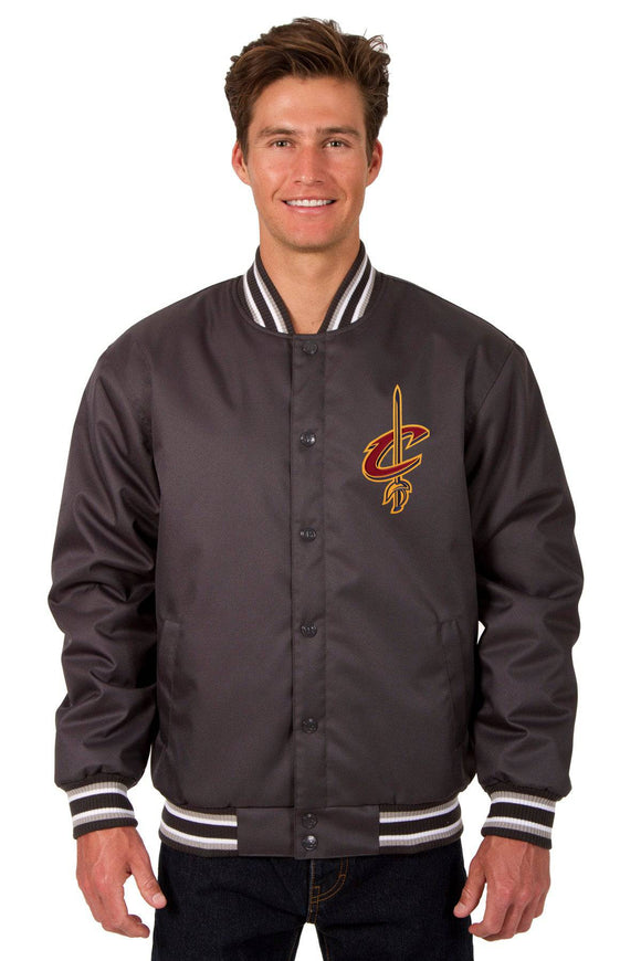 Cleveland Cavaliers Poly Twill Varsity Jacket - Charcoal