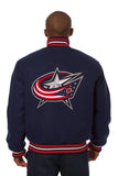 Columbus Blue Jackets Embroidered Wool Jacket - Navy