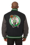 Boston Celtics Embroidered Handmade Wool Jacket - Black/Grey