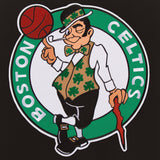 Boston Celtics JH Design Reversible Fleece Jacket with Faux Leather Sleeves - Black/White - J.H. Sports Jackets