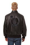 Boston Celtics Full Leather Jacket - Black/Black