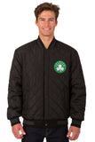 Boston Celtics Wool & Leather Reversible Jacket w/ Embroidered Logos - Black