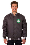 Boston Celtics Poly Twill Varsity Jacket - Black-JH Design