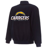 Los Angeles Chargers Reversible Wool Jacket - Navy