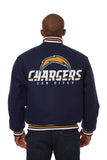 Los Angeles Chargers JH Design Wool Handmade Full-Snap Jacket - Navy