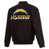 Los Angeles Chargers Reversible Wool Jacket - Black - J.H. Sports Jackets
