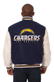 Los Angeles Chargers Two-Tone Wool and Leather Jacket - Navy/White