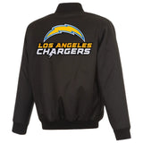 Los Angeles Chargers Poly Twill Varsity Jacket - Black