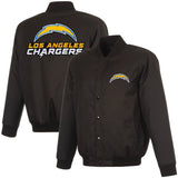 Los Angeles Chargers Poly Twill Varsity Jacket - Black